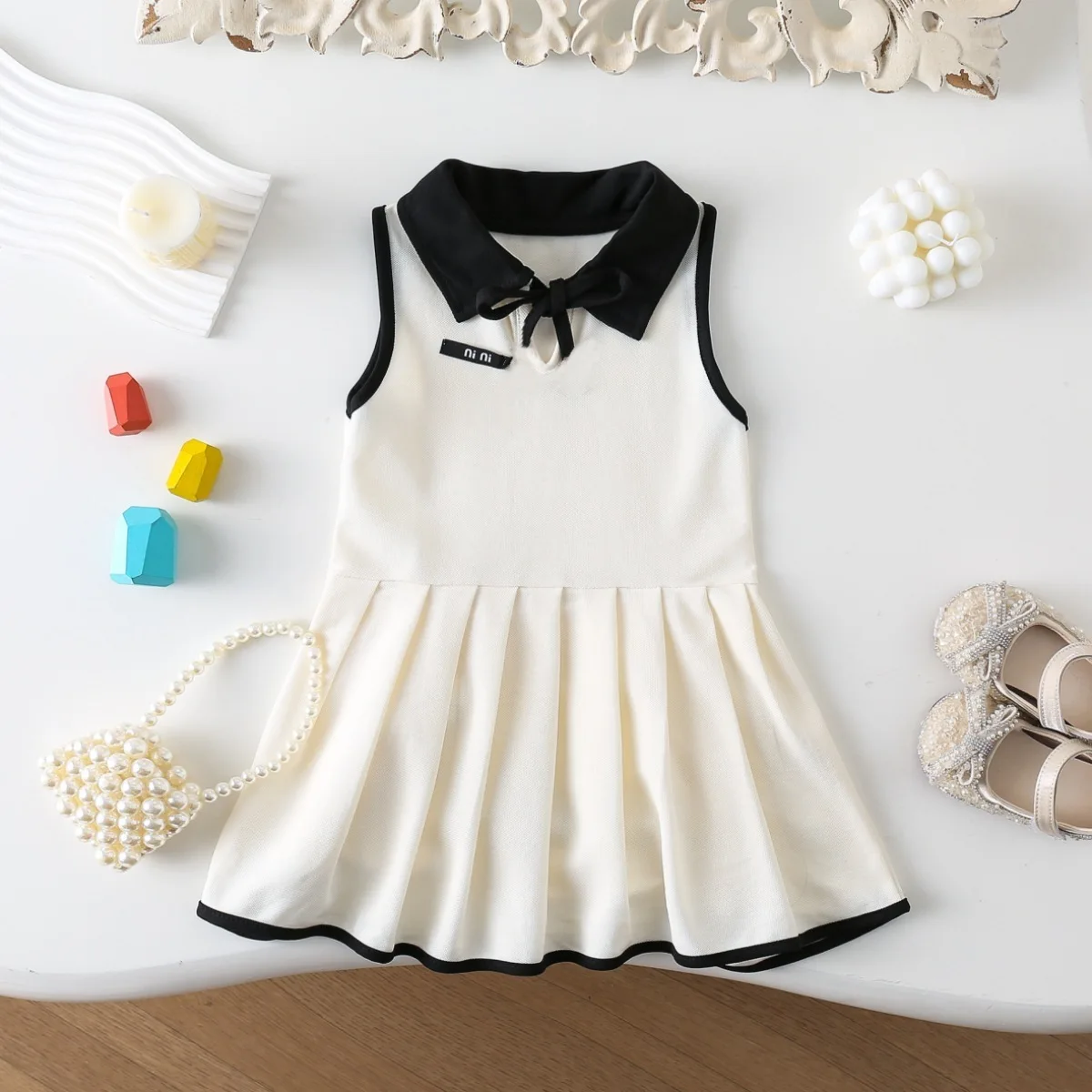 

Girls Dress 2026 Spring Summer New Korean Style College Style Casual Vest Skirt Fashionable Daily Wear