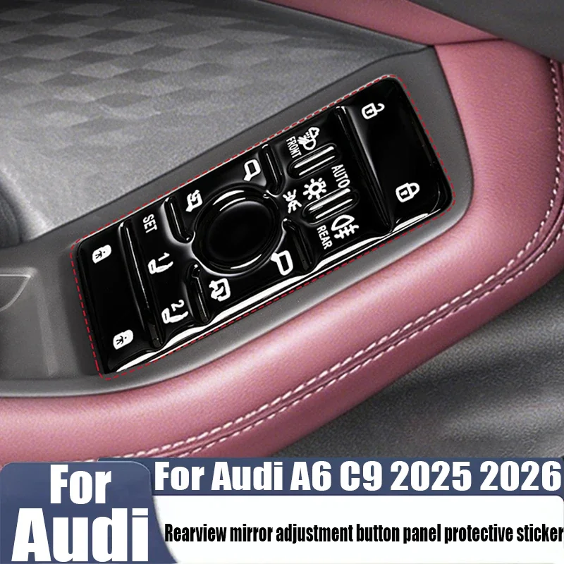 For Audi A6 C9 2025 2026 Rearview Mirror Adjustment Button Panel Cover Protector Interior Trim Accessories