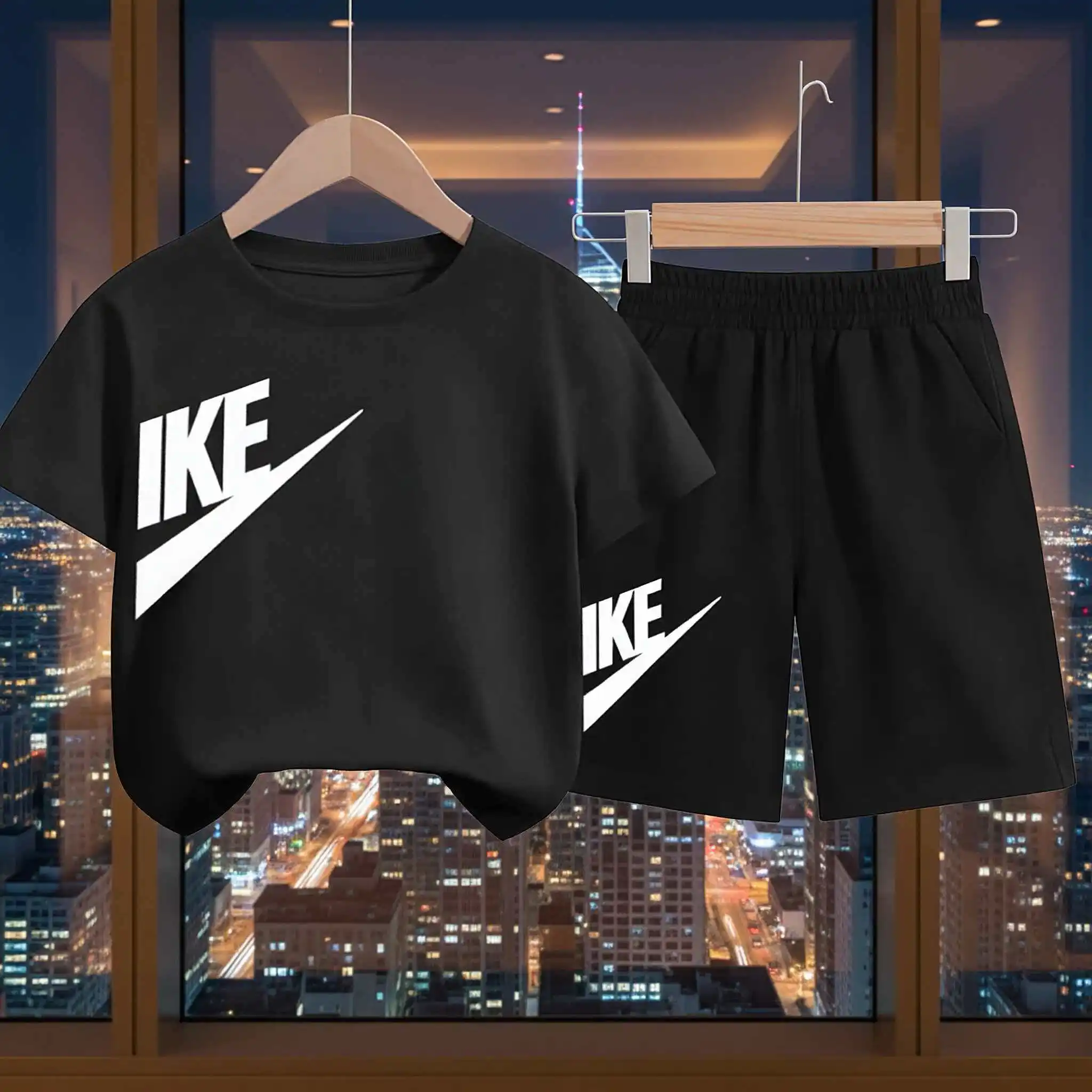 

Summer Classics Boy Girl 3-12 Age New Model 2Piece Short Sleeve+Shorts Comfortable Breathable Children Sportswear Casual T Shirt