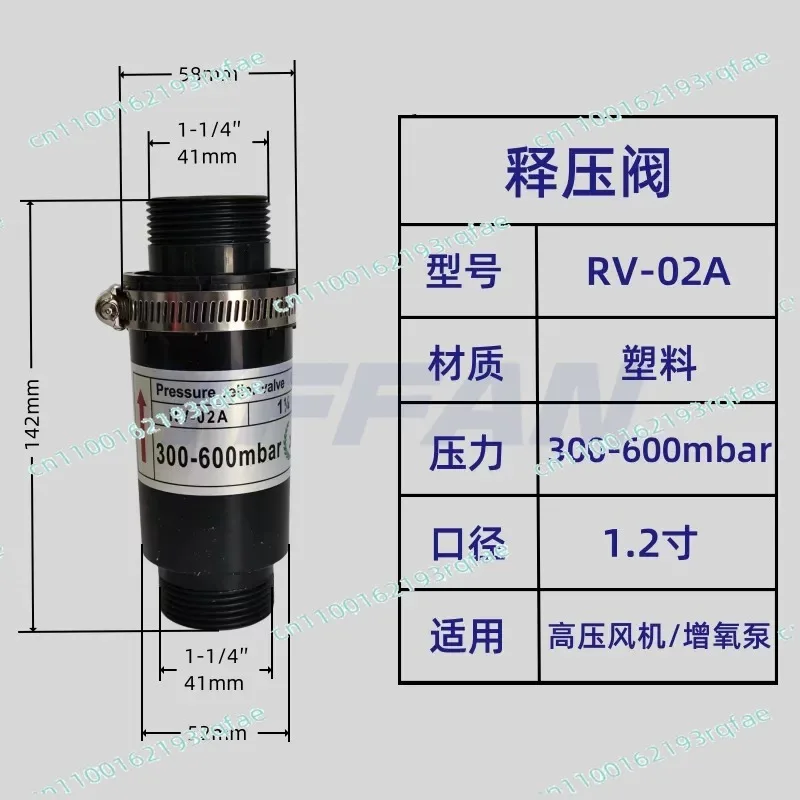 Aluminum alloy plastic protective valve High pressure fan vortex air pump pressure relief valveRV-01 RV-02