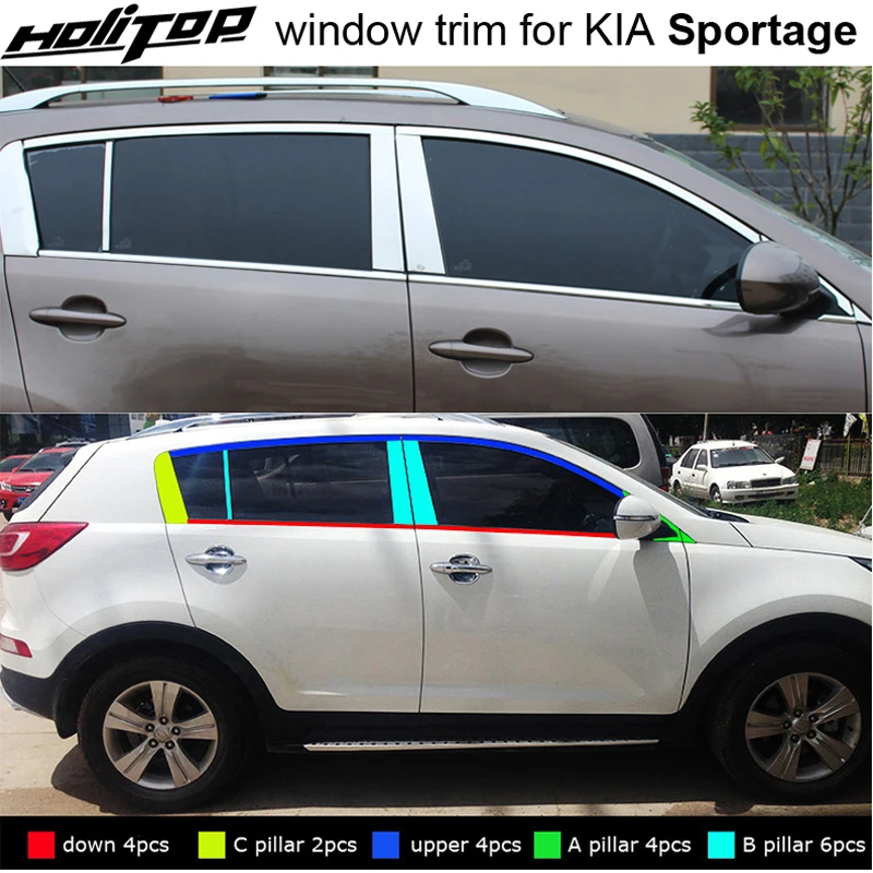 hottest window trim sill window frame cover  for KIA Sportage 2011-2017,304 stainless steel,high brightness surface,recommended