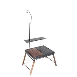 Outdoor IGT Table Aluminum Alloy Two Unit Expansion Table Multi Functional Blackening Lightweight Folding  camping Table