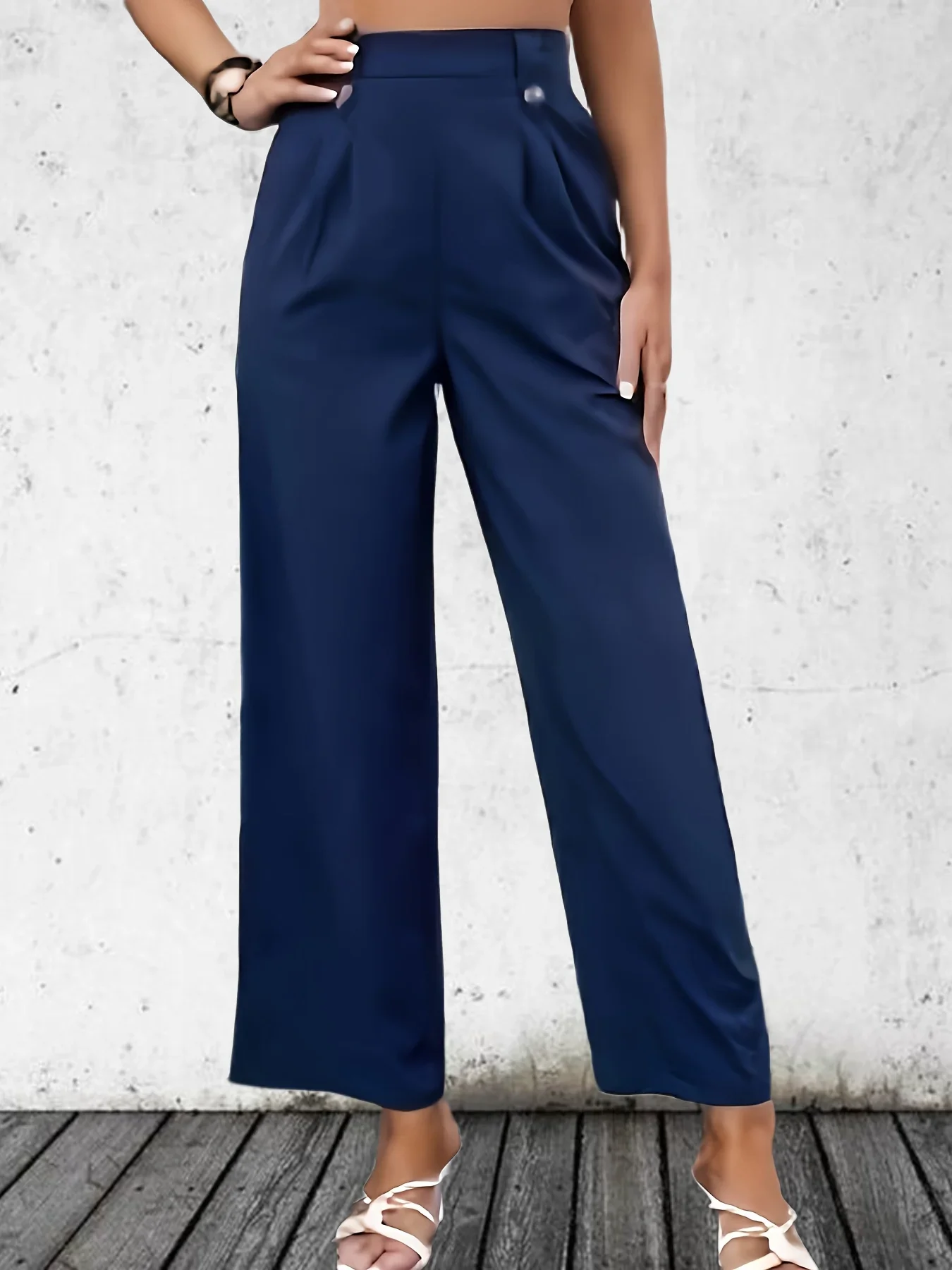 

Plus Size 1XL-5XL Women’s Fashion Waisted Pants Women Casual Solid Color Waist High Pants