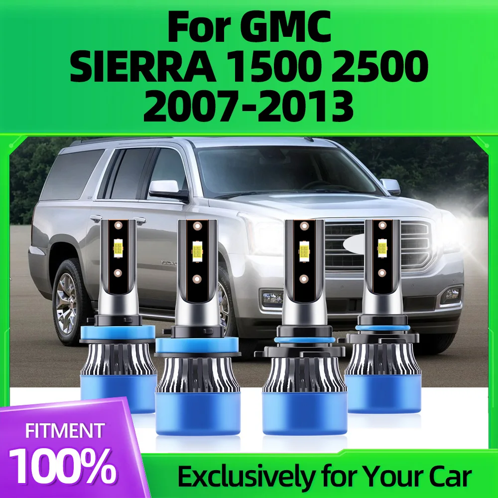 

2/4Pcs LED Canbus 150W Car Headlight Bulb CSP 3570 6000K 12V For GMC SIERRA 1500 2500 2007 2008 2009 2010 2011 2012 2013