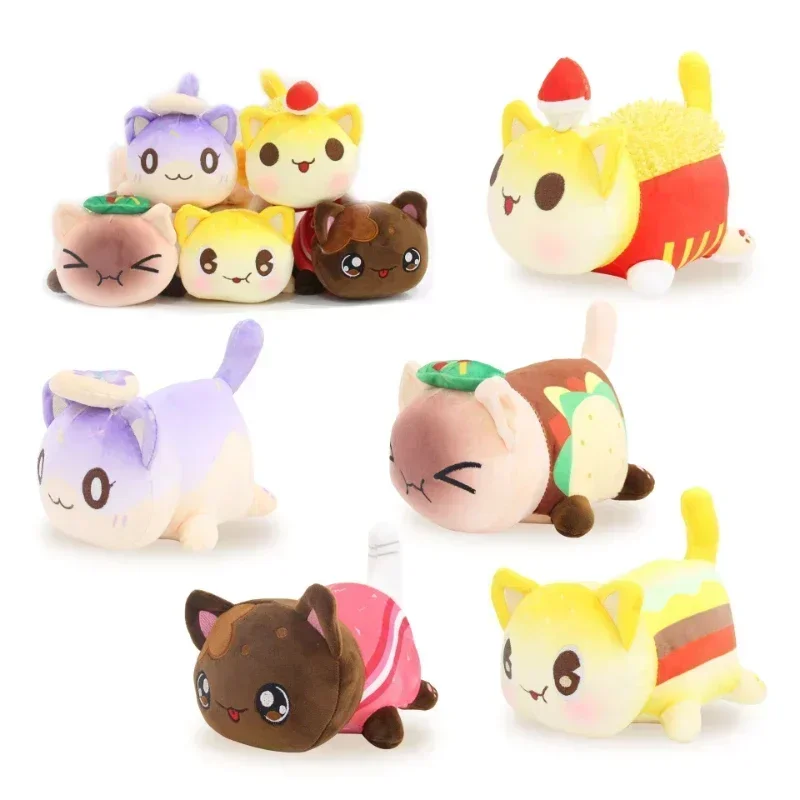 Lackadaisy ぬいぐるみニャー Aphmau コーラフライドポテトハンバーガーパン猫ぬいぐるみ人形睡眠ぬいぐるみ枕 Peluche クリスマスギフト