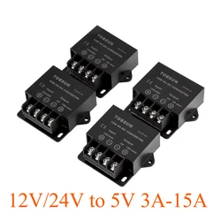 12V/24V to 5V Voltage Regulator 12V to 5V 24V to 5V 3A 5A 10A 15A DC DC Converter Regulator Module Step Down Reducer for Car