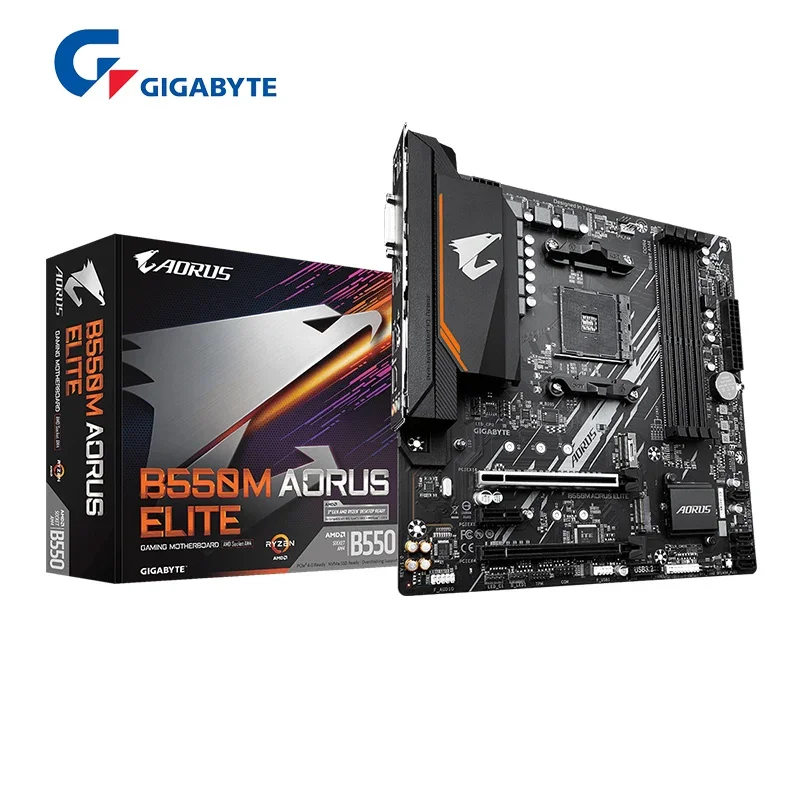 GIGABYTE GA B550M AORUS ELITE New Micro-ATX AMD B550 DDR4 4733(O.C.)MHz M.2 USB3.2 128G  Double Channel Socket AM4 Motherboard