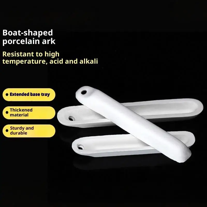 

5Pcs High Temperature Porcelain Ark Ship Type Smelting Boat Jewelry Making Tools Durable for Gold Silver Melting Lab Workshop