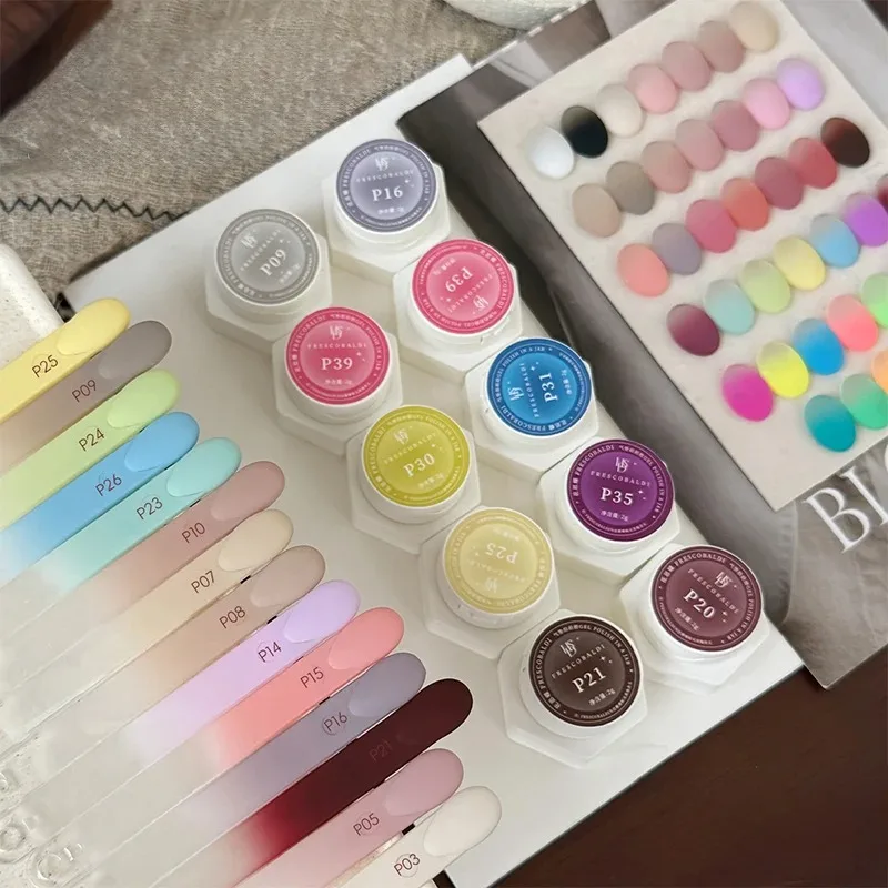 39-Farben Air Cushion Patting Gel, hochsättigendes Blush-Gradient-Ombre-Nagelkunstgel, kein Reinigen erforderlich, UV-LED-härtender, ablösbarer Nagellack – Detail 11