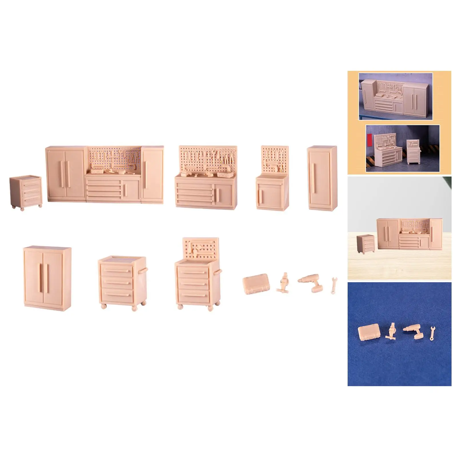 1/64 نموذج منضدة صغيرة من الراتنج لمشاريع الديوراما والمناظر الطبيعية