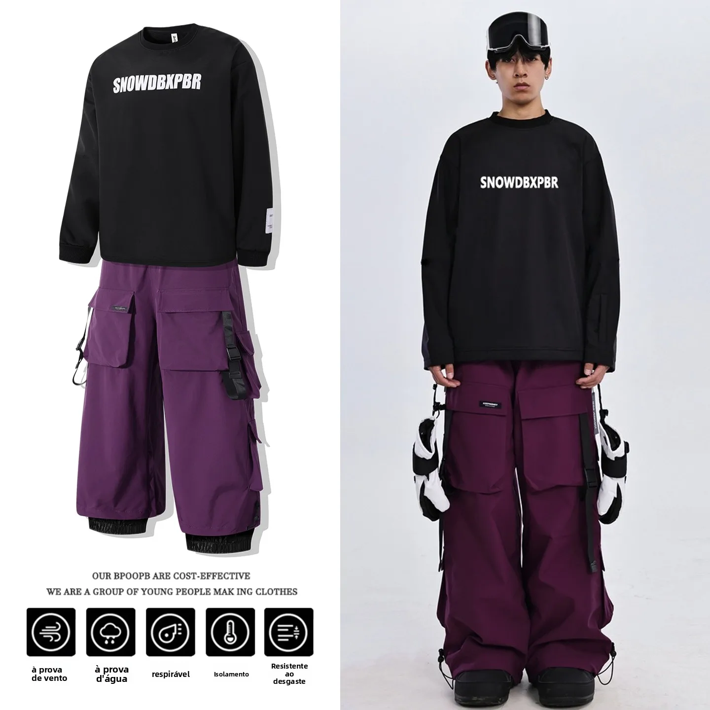 snowfield-ski-pants-set-ex-harbin-windproof-waterproof-loose-single-board-double-board-fce-warm-skiing-clothing
