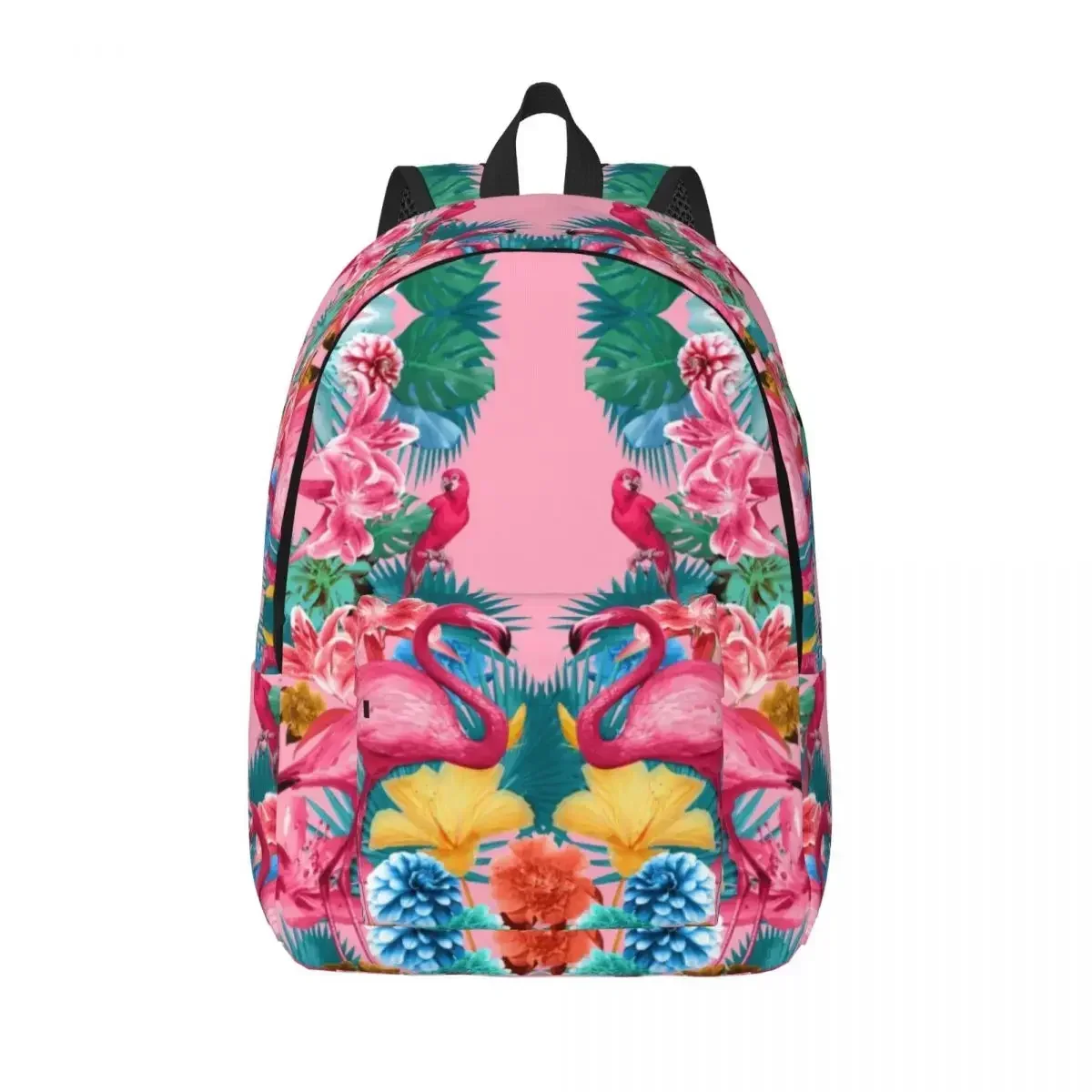 

Flamingo Backpack Tropical Garden Youth Polyester Travel Backpacks Pattern Kawaii School Bags Rucksack Christmas Gift