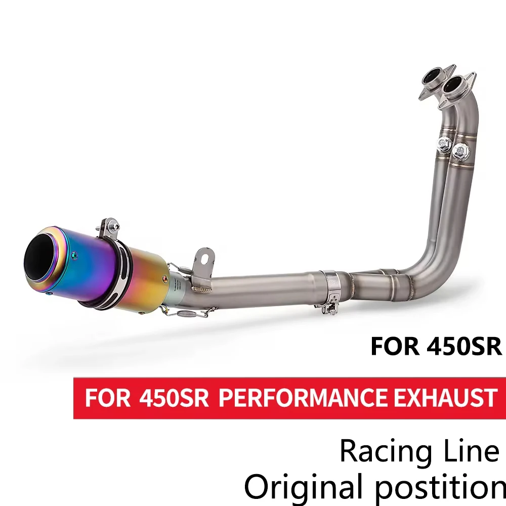 

Hot Sale Full Exhaust Motorcycle System Front Middle Link Pipe High Performance for CFMOTO 450SR 450SS 2022-2024