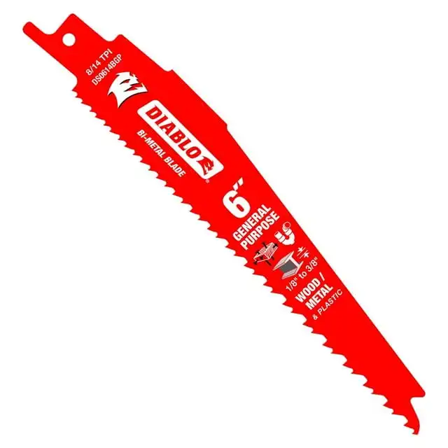 

Diablo 6 in. Bi-Metal Reciprocating Saw Blade 8/14 TPI 5 pc.