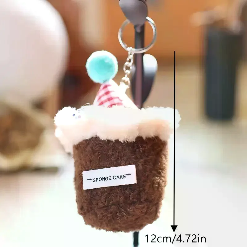 لطيف الكرتون كعكة ألعاب من نسيج مخملي المفاتيح لينة محشوة دمية كيرينغ حقيبة قلادة جميلة معلقة الديكور فتاة الهدايا