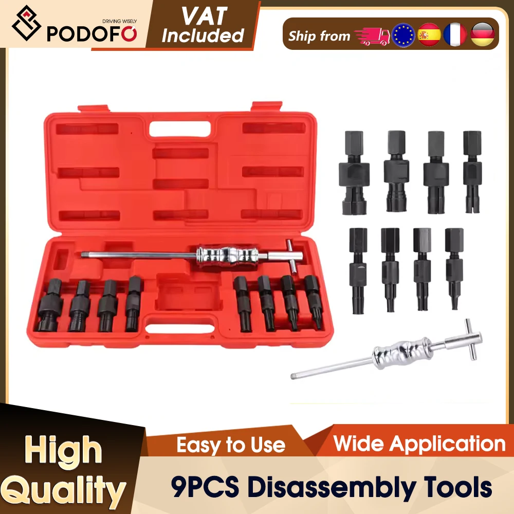 Podofo 9-teiliges Innenlager-Abzieher-Set mit Gleithammer, internes Kit 8-32mm für Auto- und LKW-Reparatur mit Aufbewahrungsbox