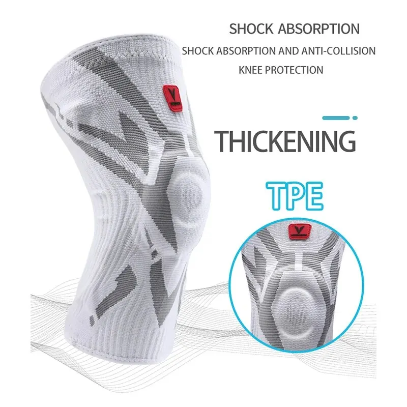 Durable Professional Knee Brace for Pain Relief Antislip Strip Side Stabilizers Sport Knee Support with TPE Pad