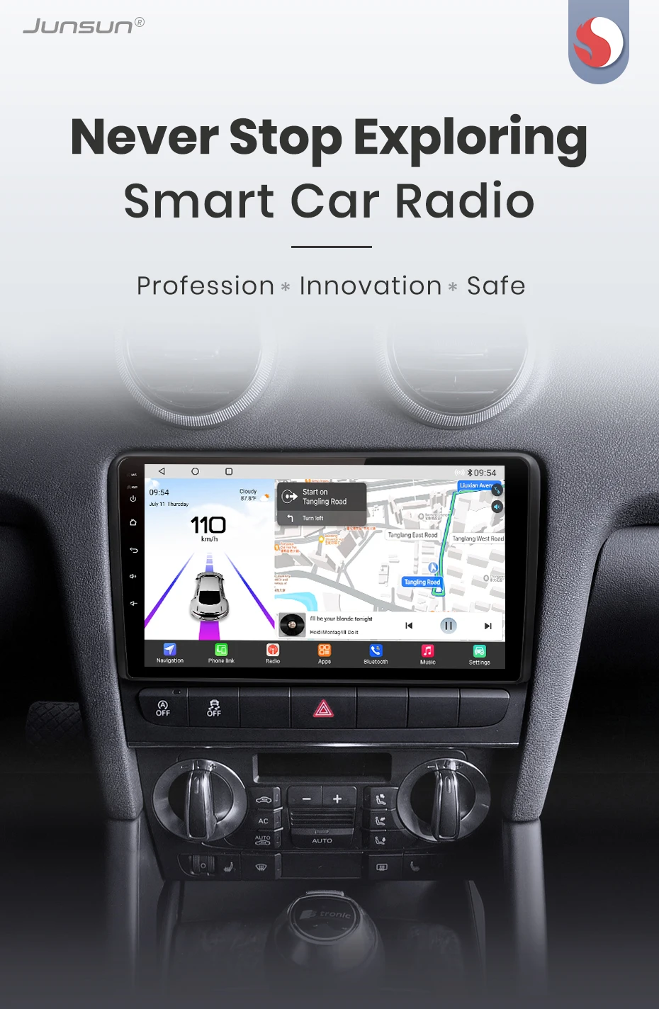 Junsun Qualcomm 8-Core 360 Kamera Drahtlose CarPlay Android Auto Auto Radio für Audi A3 8P 2003 2004 2005-2013 GPS – Detail 8