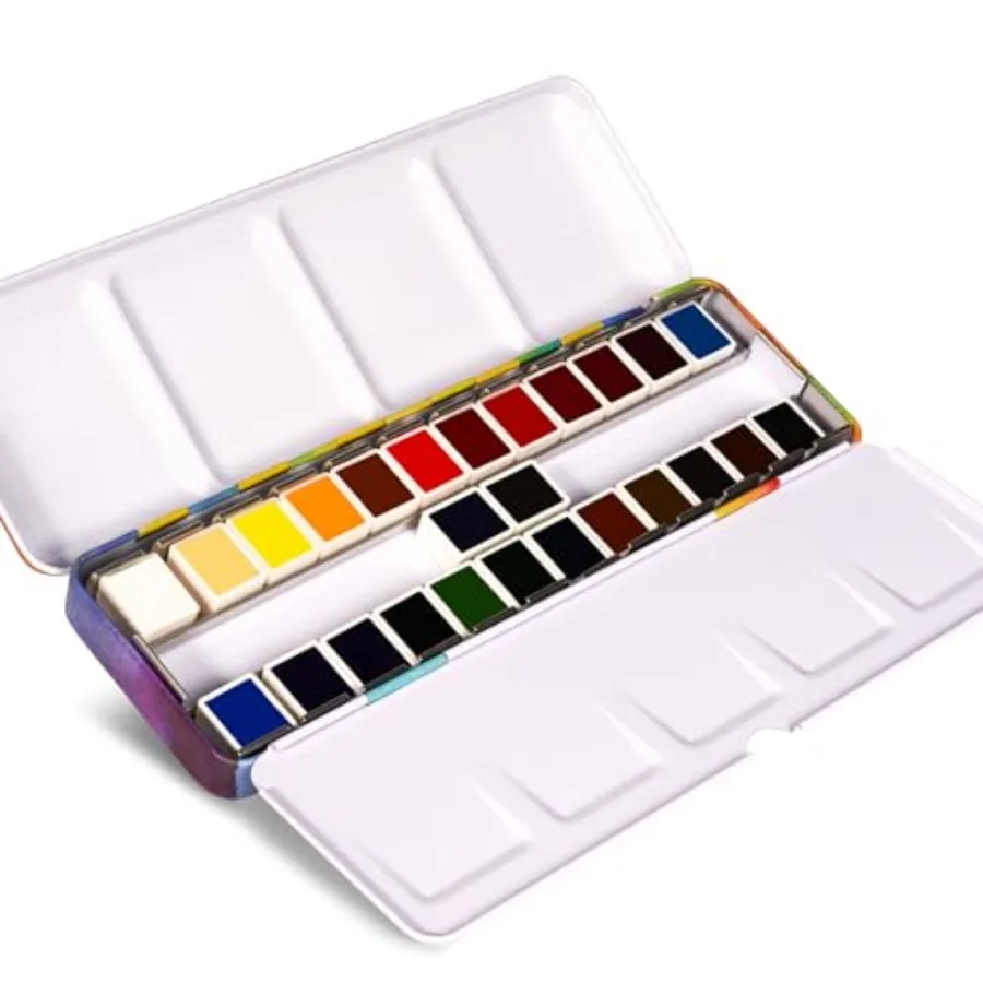 

Watercolor Paint Set, Solid Watercolor Paint, Easy To Blend And Diffuse Watercolor Palette, Compact And Portable Travel Waterco