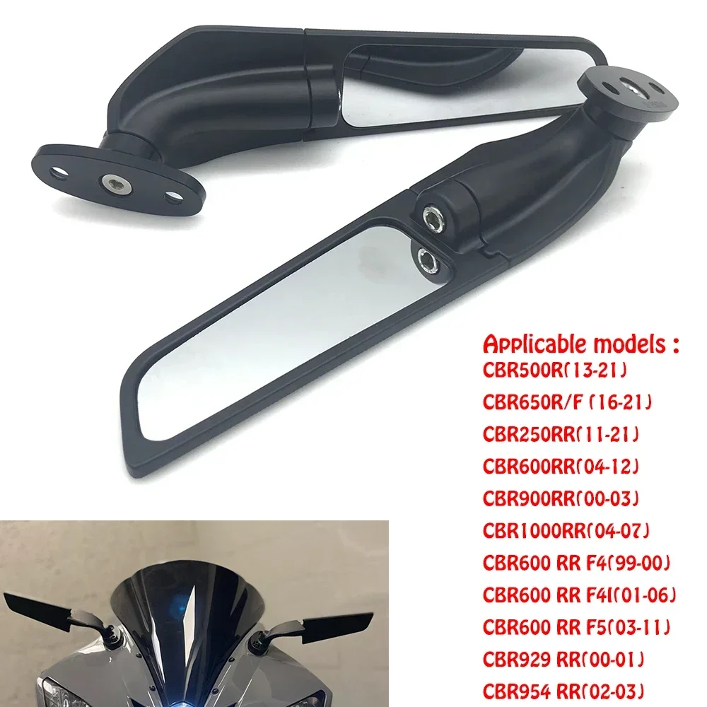

For HONDA CBR500R CBR250RR CBR650R CBR600RR CBR1000RR Motorcycle Adjustable Rotating Rearview Mirror Modified Wind Wing Winglets