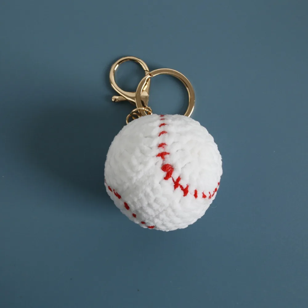 Tennis Baseball Crochet Soccer Keyrings Billiards Rugby Football Knitting Basketball Keychain Handmaking Cute
