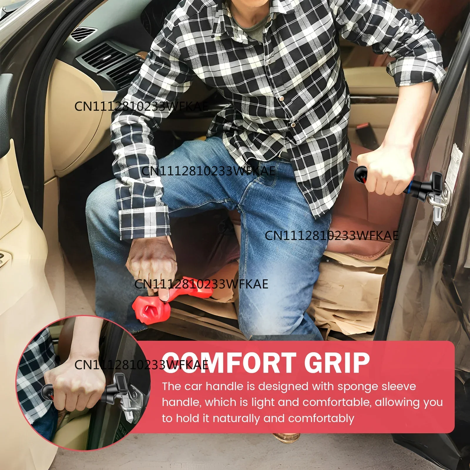1/2Pcs Car Handle Cane Vehicle Door Grab Bar Stand Assist Portable Mobility Aid Tool Automotive Accessory for Children Elderly