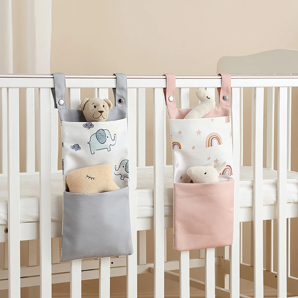 

Bedside Storage Pouch Baby Bedside Basket Diaper Basket Bedside Hanging Basket Bedside Fence Storage Device