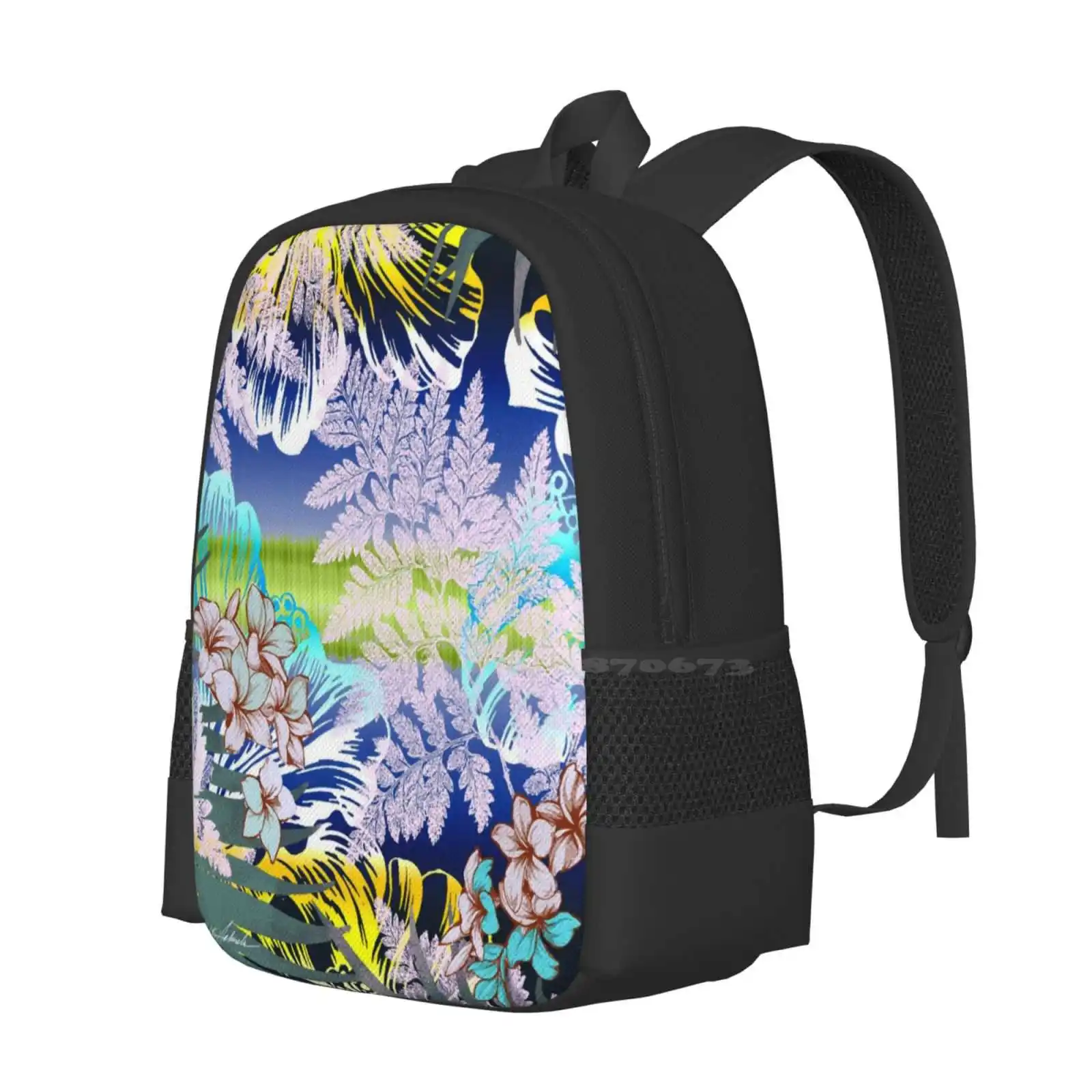 Spaß in der Sonne heißer Verkauf Schult asche Rucksack Mode Taschen tropischen Spaß Hawaii Aloha Blumen farne Palmblätter Regenwald Dschungel