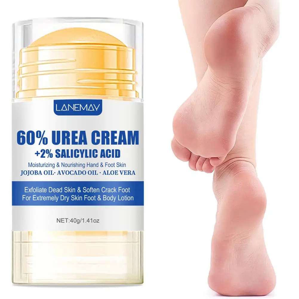 Crema 60% de Urea para el cuidado de las manos de los pies, crema para el cuidado del talón, hidratante profunda y nutritiva para la piel seca y áspera, B5J1