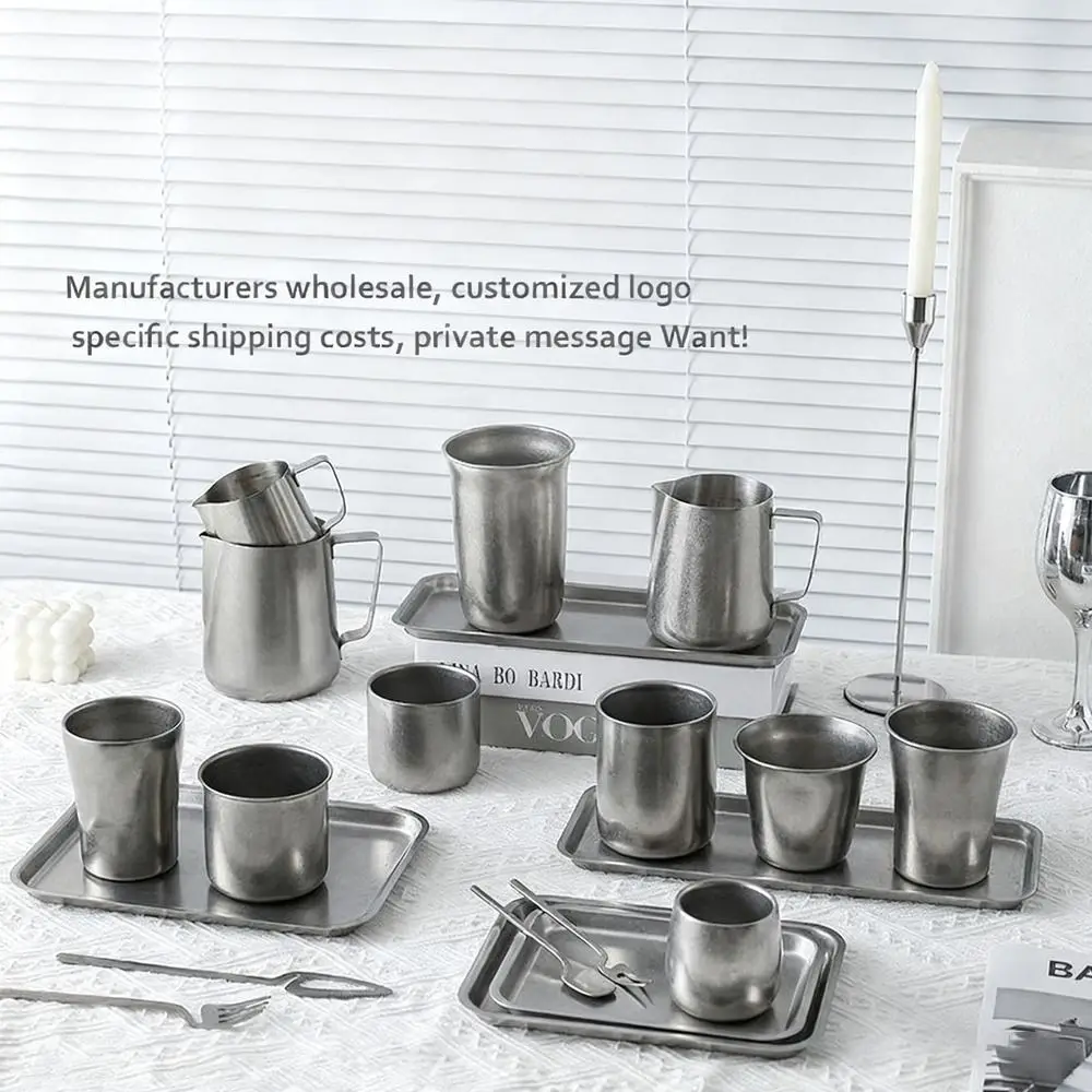 

304 Stainless Steel Vintage Metal Dinner Plate Multi-functional Irregular Metal Tableware Vintage Industrial Food Plates