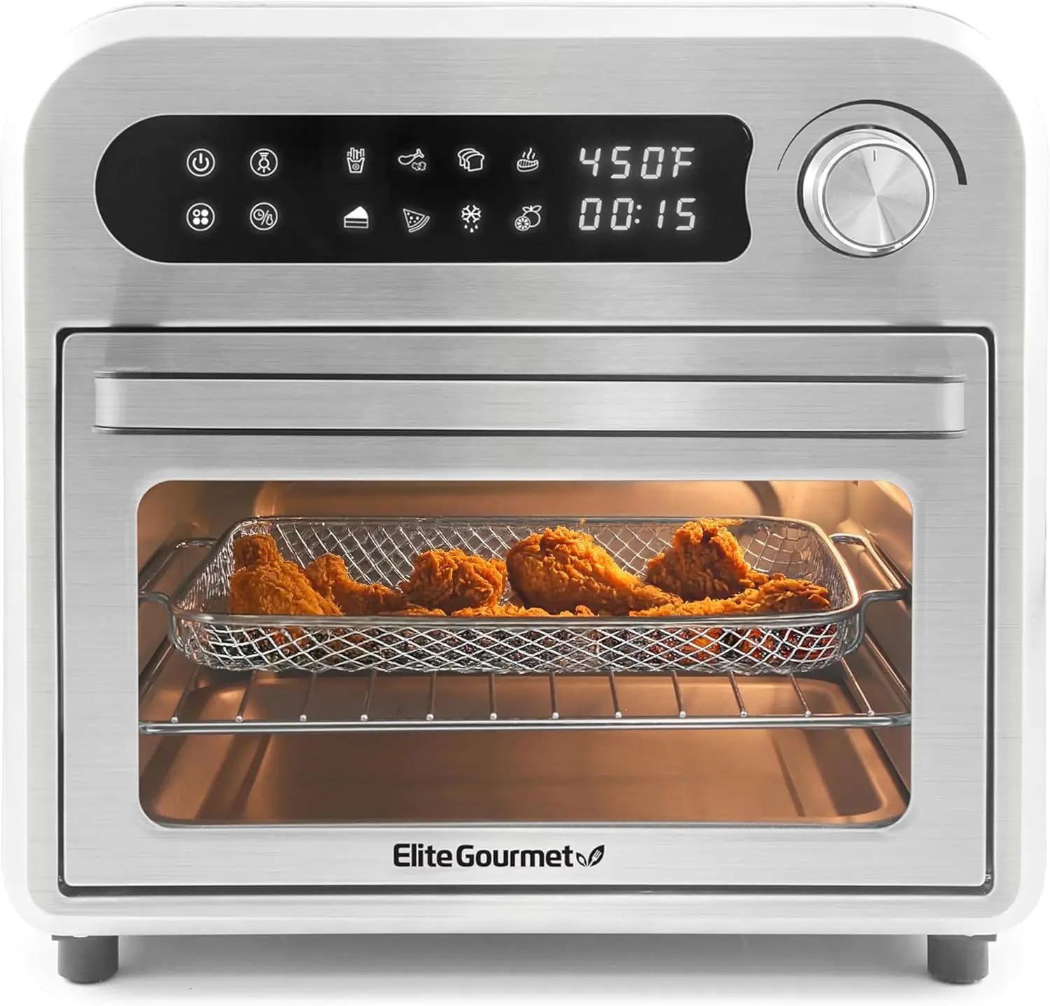 10L Programmable Air Fryer Convection Oven, 8 Presets, Temperature and Timer Controls, Bake, Toast, Broil, Air Fry, 1500W with R