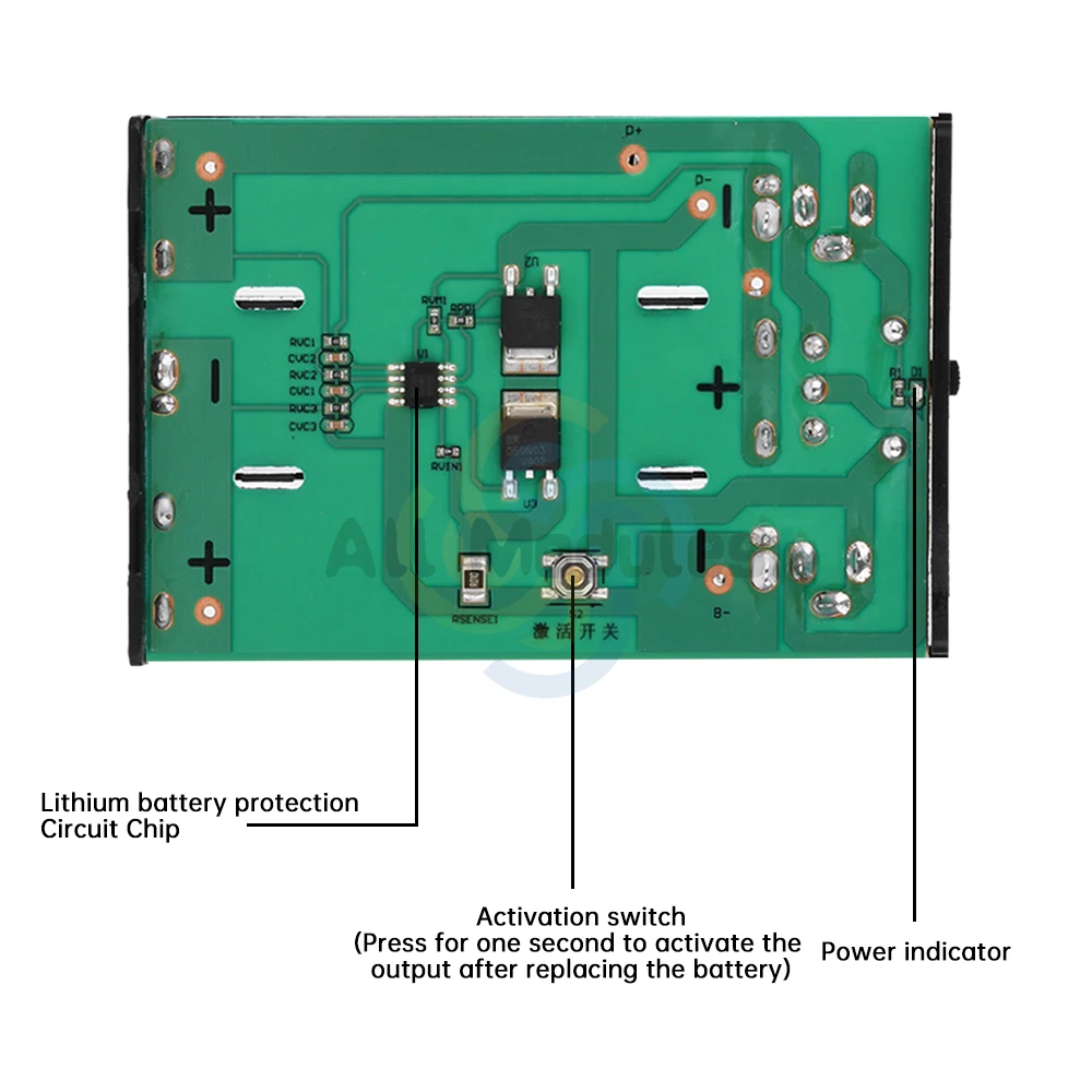 DC 12V Output 3x 18650 Batteries Solder-Free Tandem DIY Battery Box Fit for Cellphone WiFi Router LED Light