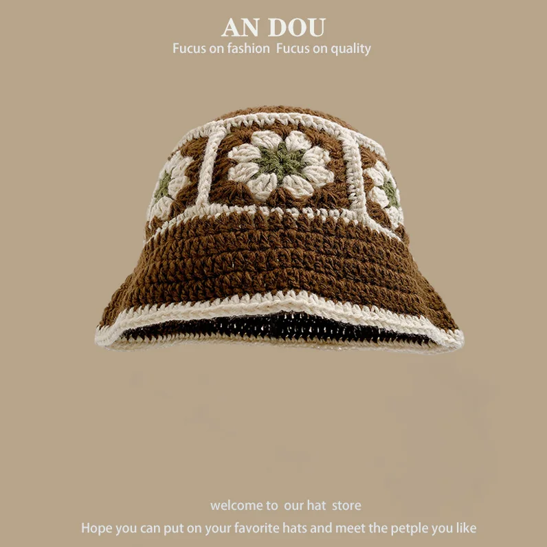 Summer Women Handmade Crochet Bucket Hat Bohemian Beach Knit Fashion  Sun Hat Bob Femme Gorras