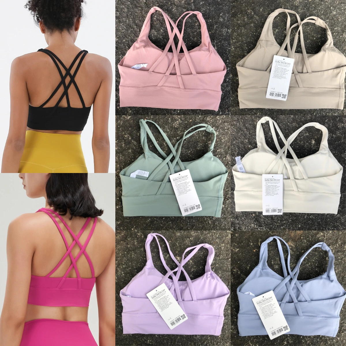 Com logotipo Ω feminino ginásio yoga esporte sutiã esporte superior treino topos sutiãs roupas íntimas para mulher bralette roupas esportivas