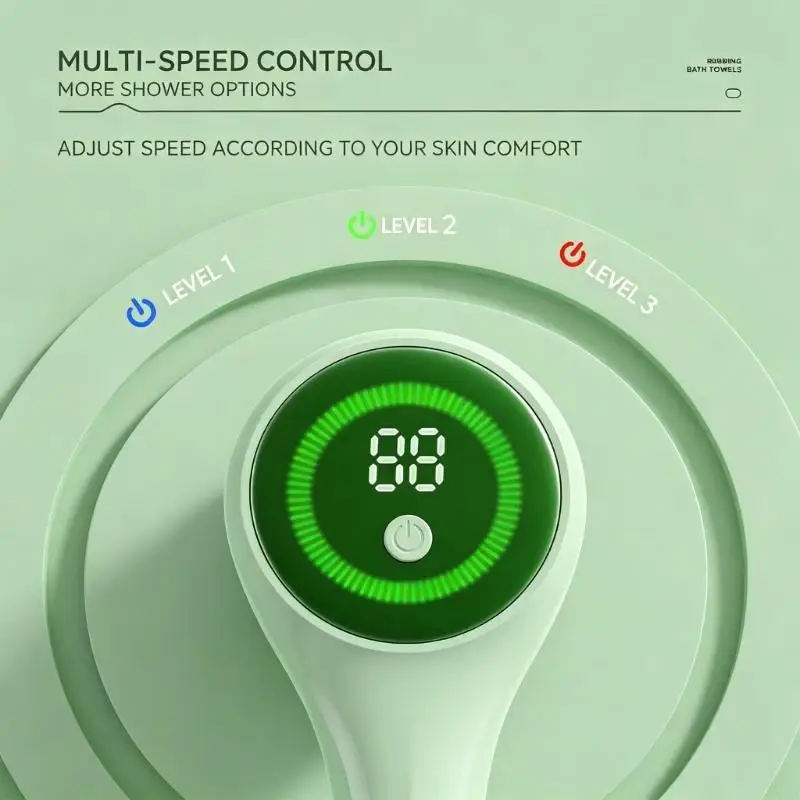 Round-Head Powered Body Brush for Back, and Elbow Care