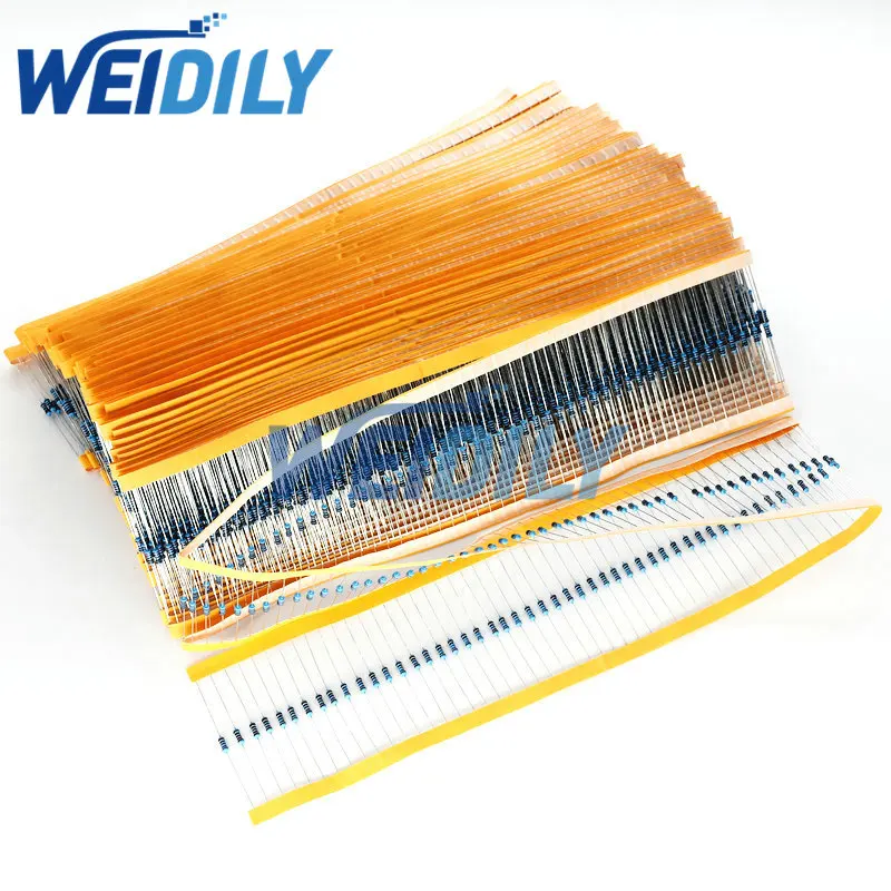 100PCS 1/4W Metal Film Resistor 0.25W 10R ~ 1M 100R 220R 330R 1K 2.2K 3.3K 4.7K 10K 20K 47K 100K 100 220 330 680 2K2 3K3 4K7 ohm