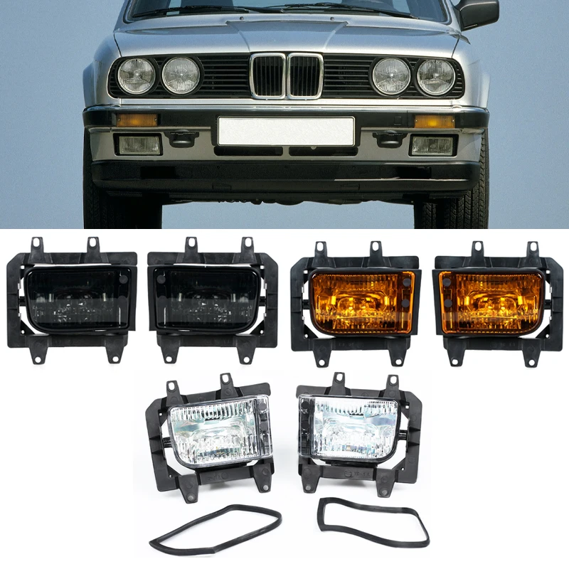 Zespół świateł przeciwmgielnych do BMW E30 318I 325I 325E przedni zderzak lampa przeciwmgielna światła do jazdy dziennej 63171385945 63171385946 — 2