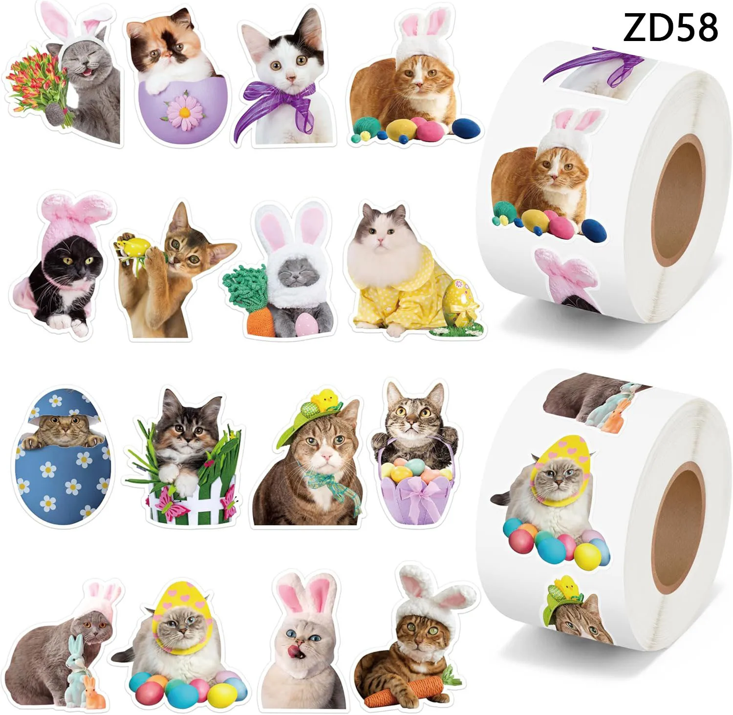 500 teile/rolle Urlaub Katze Dress Up Party Cartoon Dicht Aufkleber DIY PVC Laptop Aufkleber Dekoration Stiker Belohnung Geschenk spielzeug