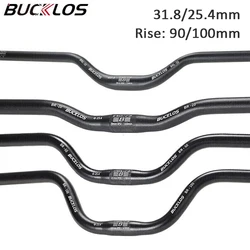 BUCKLOS 25.4mm Handlebar 31.8mm Mountain Bike Hi-Riser Bar 620 660 720 780mm MTB Aluminum Alloy Bicycle Handlebar Rise 90mm