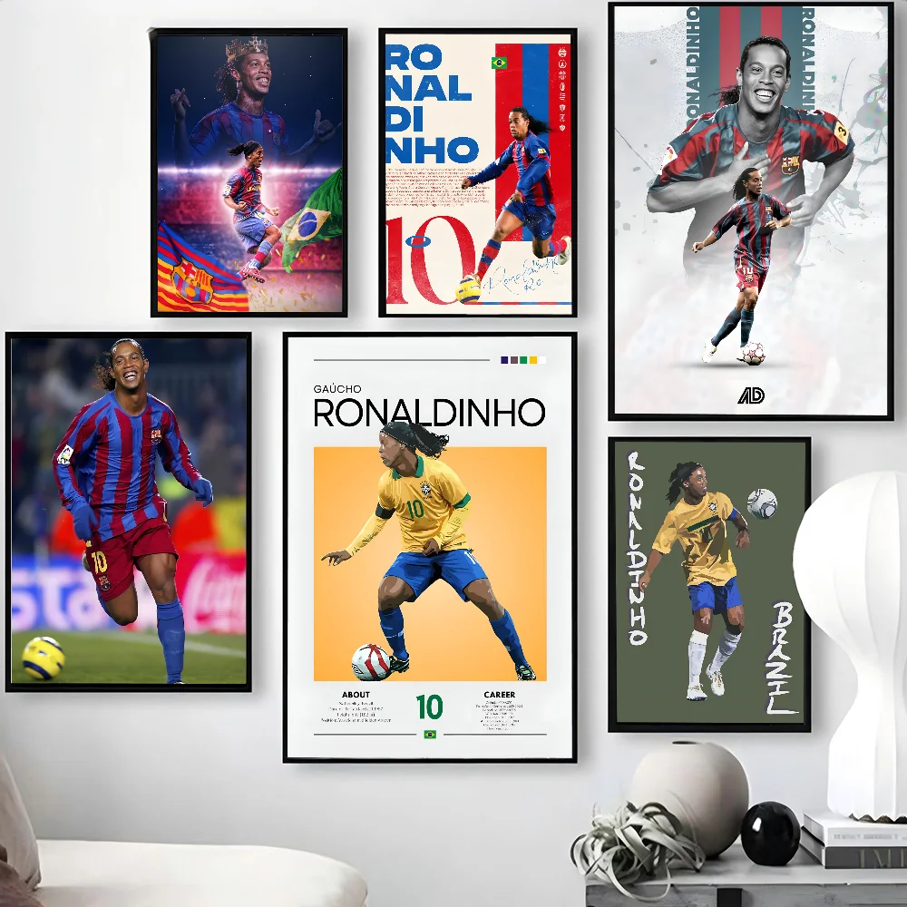 1PC Ronaldinho Sport Football Star Poster Poster Stampa di carta Casa Soggiorno Camera da letto Ingresso Bar Caffetteria Decorazione della pittura artistica