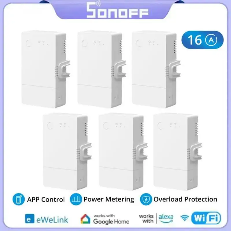 1-4PCS SONOFF POW Origin 16A Wifi Smart Power Meter Switch With Power Monitor Support Alexa Google Home( POWR2 Upgrade Version)