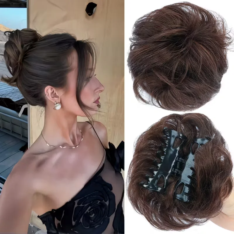 

Накладной пучок из натуральных волос на шнурке, маленький, прямой, для создания прически-пучка, шиньон, имитация балетного пучка, для женщин, небрежный пучок, накладка для волос