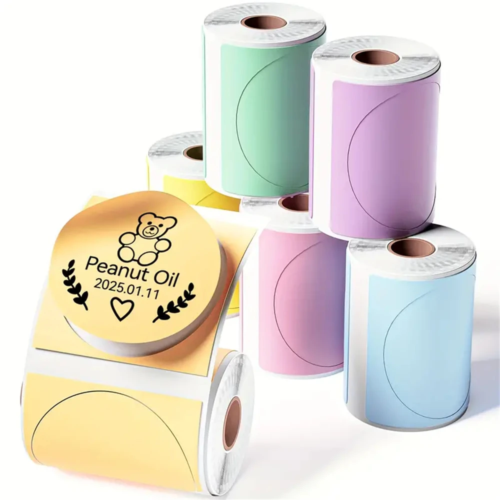 

1 rolls M110/M221/M220/M120/M200 Round Coloured Self-Adhesive Labels 1.96"*1.96"(50x50mm),Thermal Label Paper, 140 Labels
