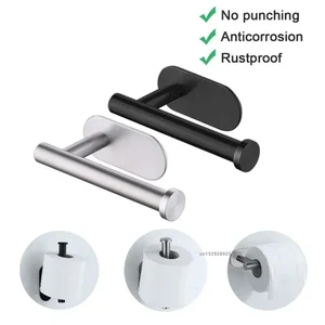 No perforando soporte de papel higiénico SUS304 Selfre inoxidable Auto adhesivo Montaje de pared de la pared dispensador de toallas para la cocina del baño 8 Mejores accesorios de baño de ventas - №3