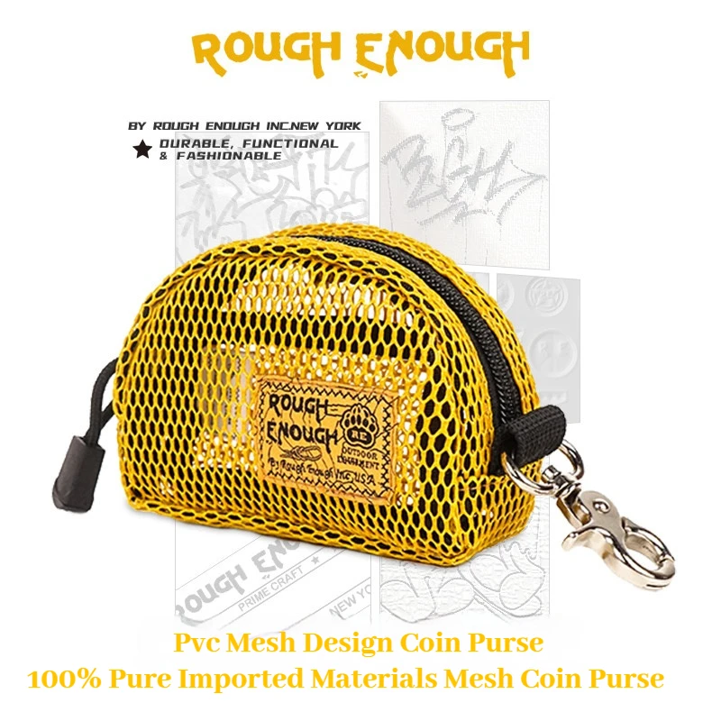 RGH Mesh Storage Pouch, Mini Women Coin Purse, Card Holder, Coin & Key Organizer Pouch, Small Hanging Bag for Daily Use