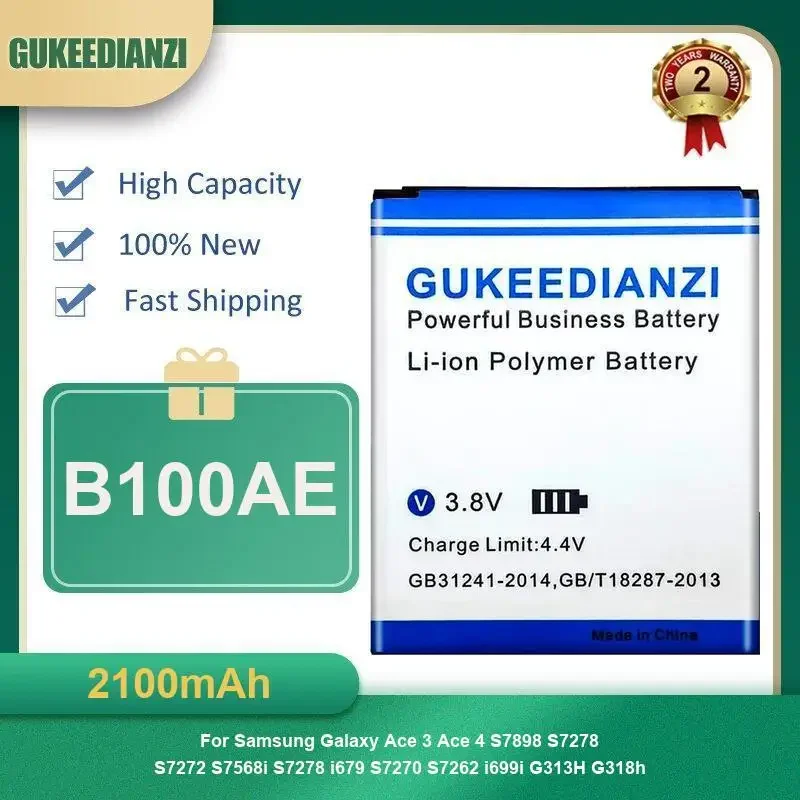 

2100mAh B100AE Battery For Samsung Galaxy Ace 3 Ace 4 S7898 S7278 S7272 S7568i S7278 i679 S7270 S7262 i699i G313H G318h