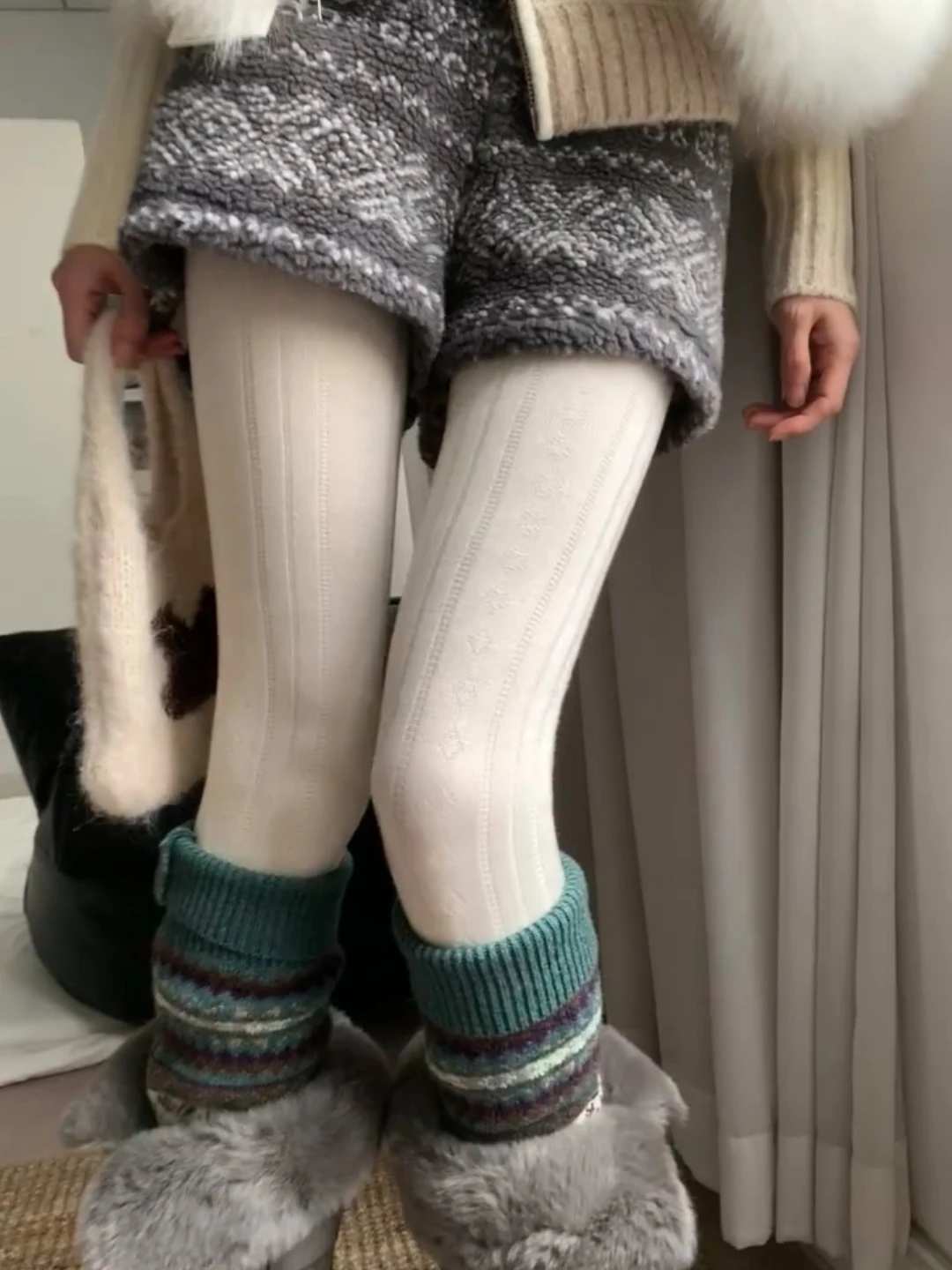 High Waist Knitted Leggings Women's Base Layer Pants Thermal See through Autumn Winter Long Tights High Elasticity Polyester ...