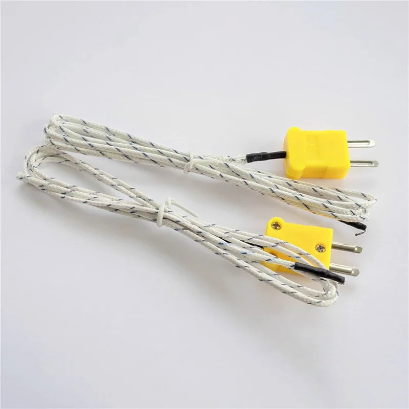 B84B-2X Mini Type K Thermocouple Connector Male Plug Adapter High Temperature 120℃ (248℉) For Thermocouple Sensor Probes