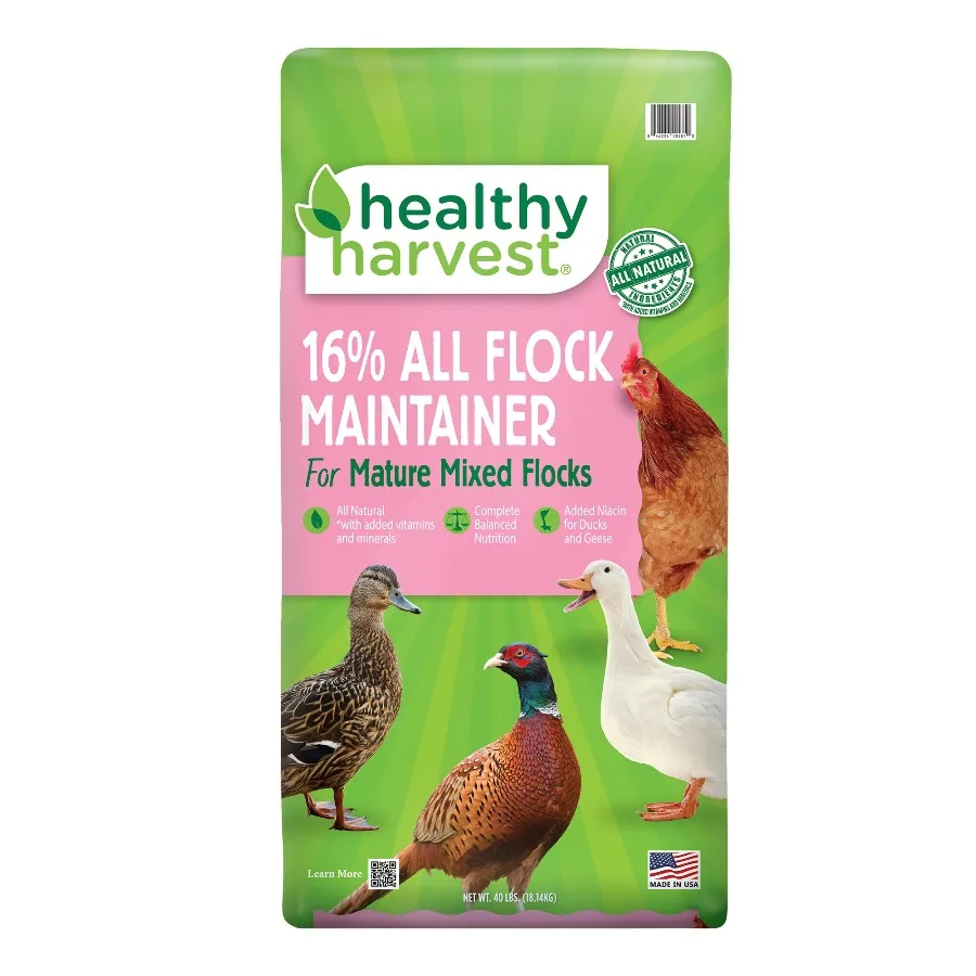 (2 pack) Healthy Harvest 16% All Natural Flock Maintainer Pellets for Feeding Mixed Flocks of Poultry, 40 lb bag