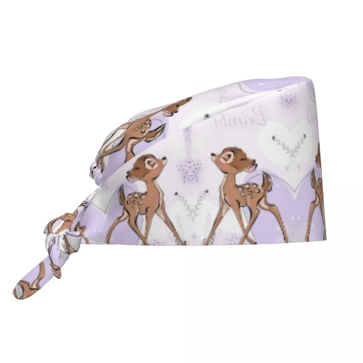 

Custom Cute Deer Bambi Breathable Scrub Hat Surgical Scrub Caps Unisex Nursing Hair Hats Kawaii Cartoon Anime Work Scrubs Hat